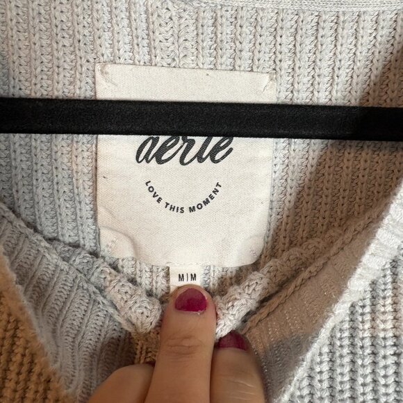 Aerie grey ribbed oversized sweater - Picture 3 of 5